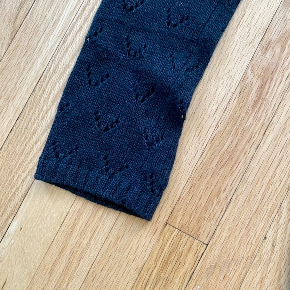 Mossimo XS Pointelle Black Open Knit Longline Cardigan with Tie Belt - Picture 6 of 9